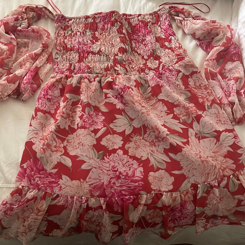 Express smocked floral dress